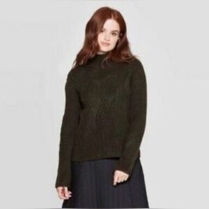 Prologue x Target Women's Super Soft Thick Dark Green Mockneck Sweater Plus XXL